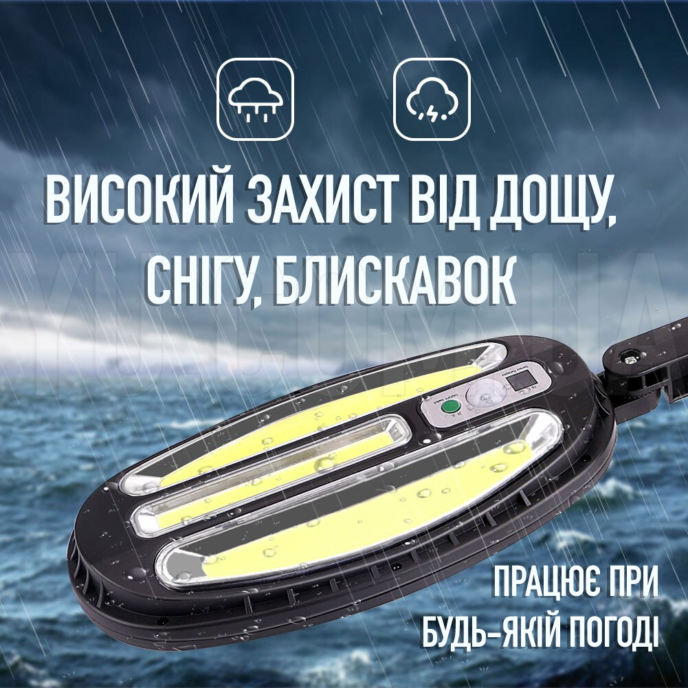 Вуличний ліхтар на сонячній батареї Bailong Solar 8188A 96COB з пультом керування Вуличний ліхтар на сонячній батареї Bailong Solar 8188A 96COB з пультом керування